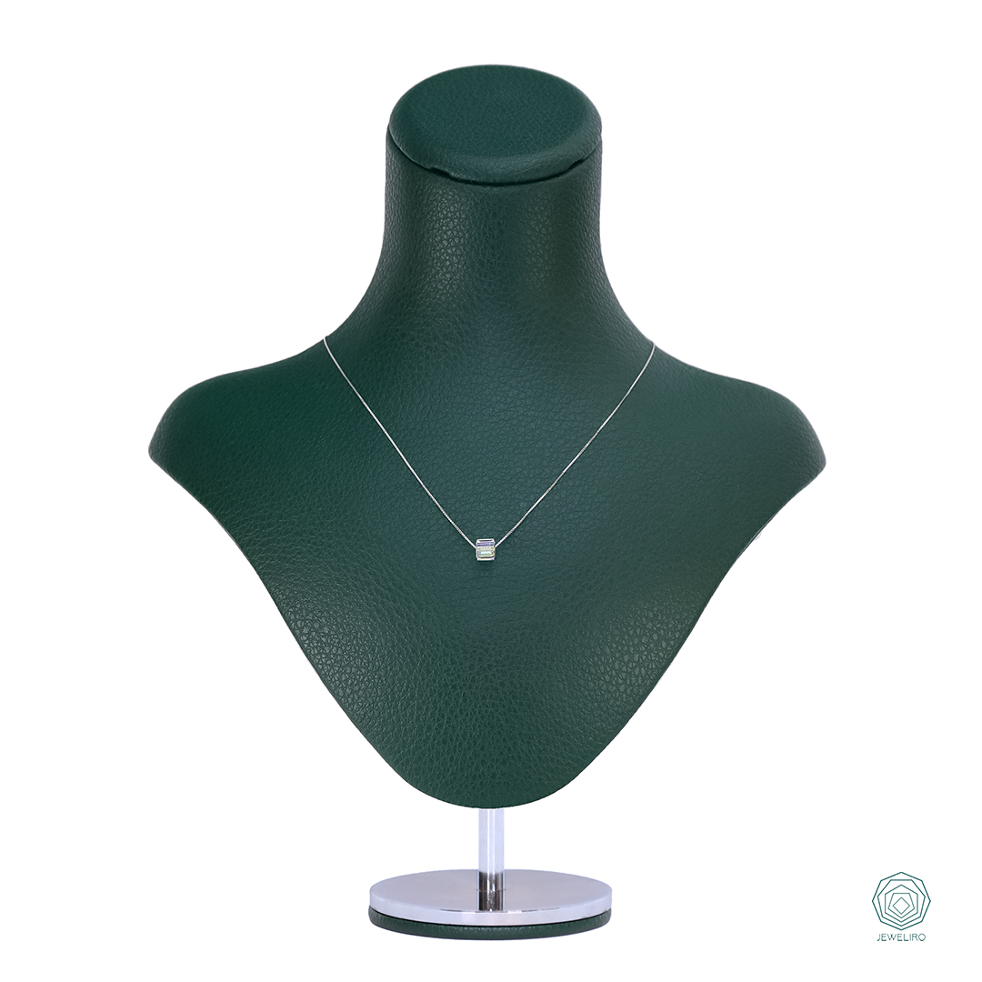 قیمت گردنبند نقره سواروسکی مکعب اپال