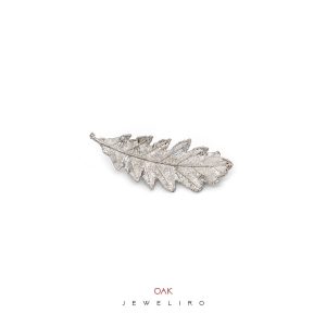 گل سینه برگ بلوط روکش رودیوم کد JL.JBW.01136