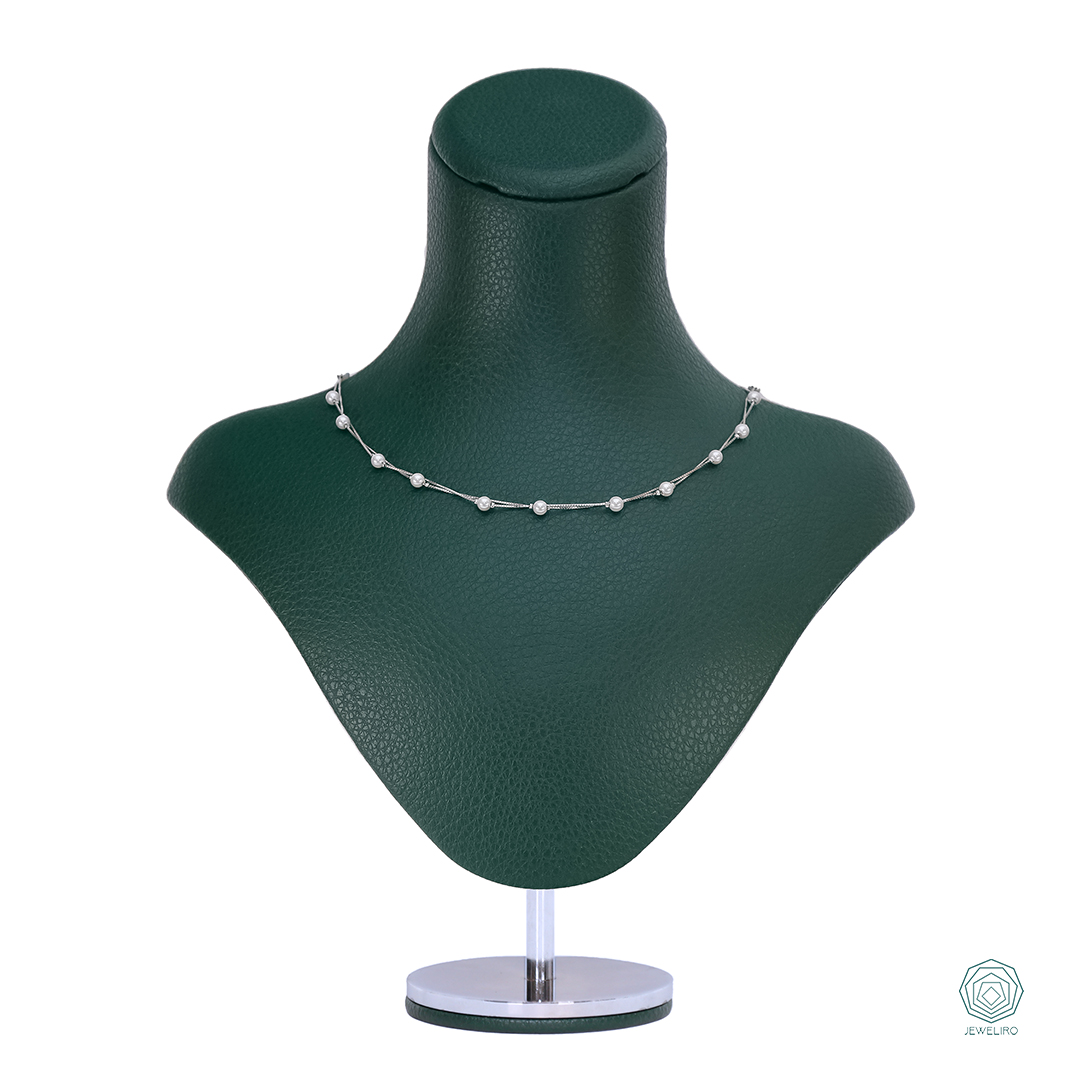 گردنبند نقره مروارید دو رج