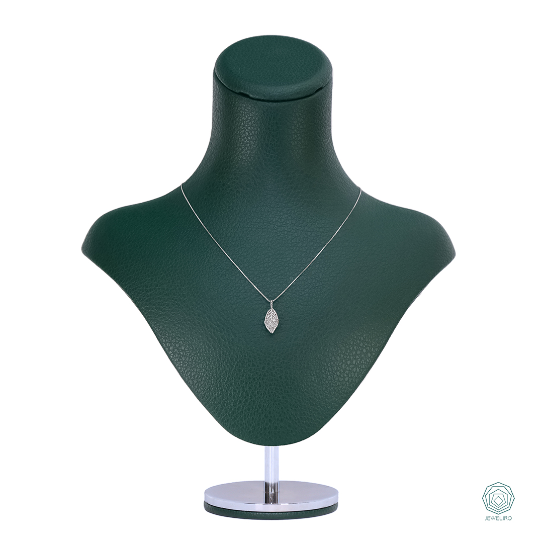 قیمت گردنبند نقره برگ الماس