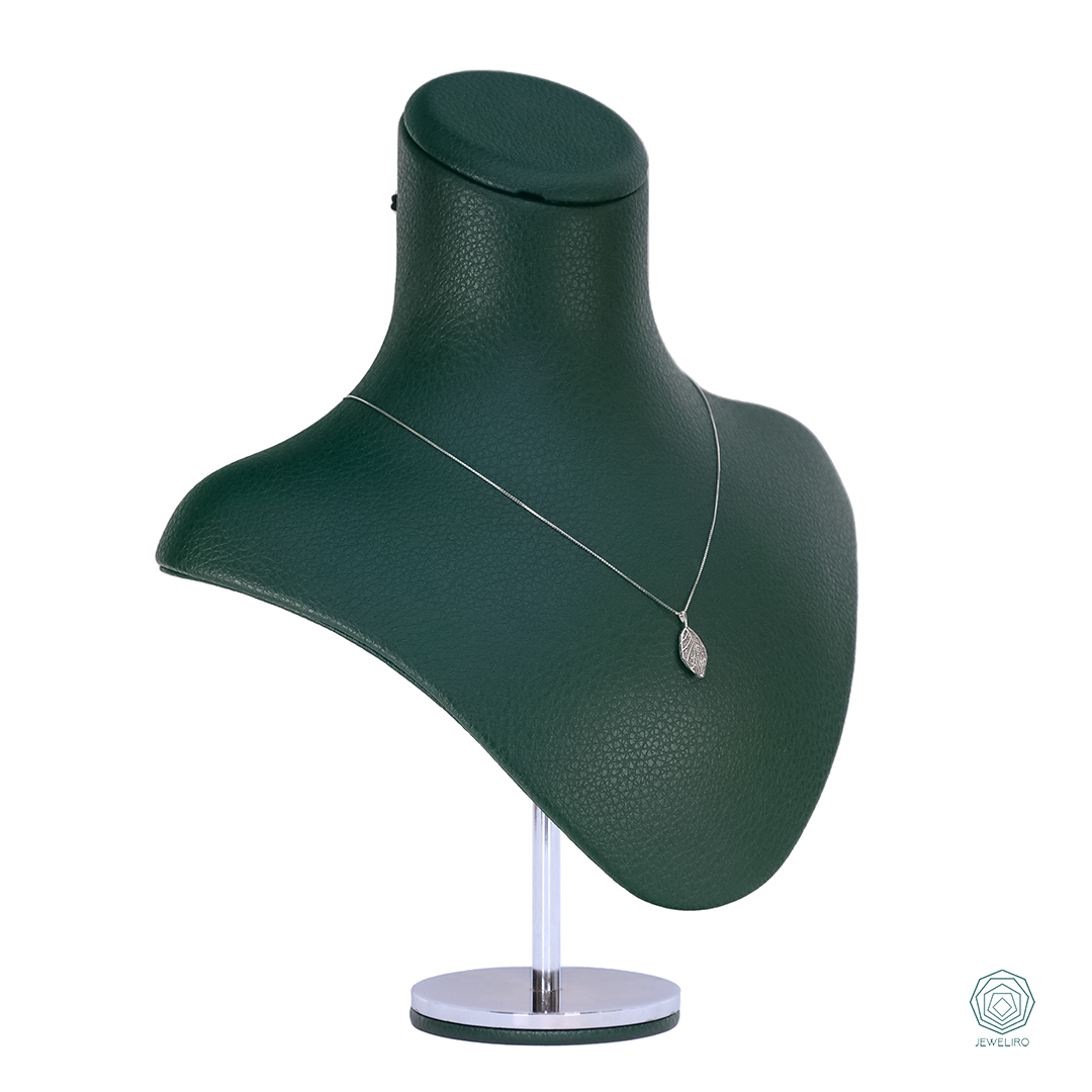 Silver-Leaf-Pendant-Necklace-JS.NNW.20165-2 خرید و قیمت گردنبند نقره برگ الماس