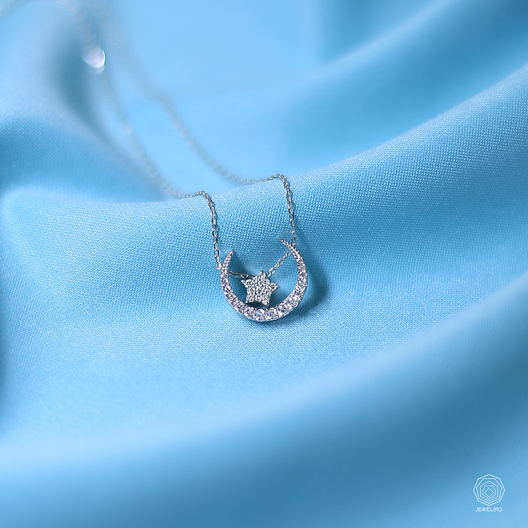 Silver-Moon-and-Star-Necklace-JS.NNW.20159-main خرید گردنبند نقره استانبول