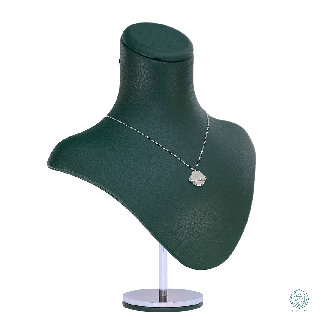 Silver -Moonstone-Planet-Necklace-JS.NNW.20133-2 قیمت گردنبند نقره سیاره زحل صدف