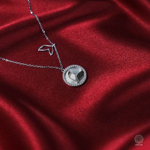 گردنبند نقره زنانه صدف بال نهنگ با آبکاری رودیوم