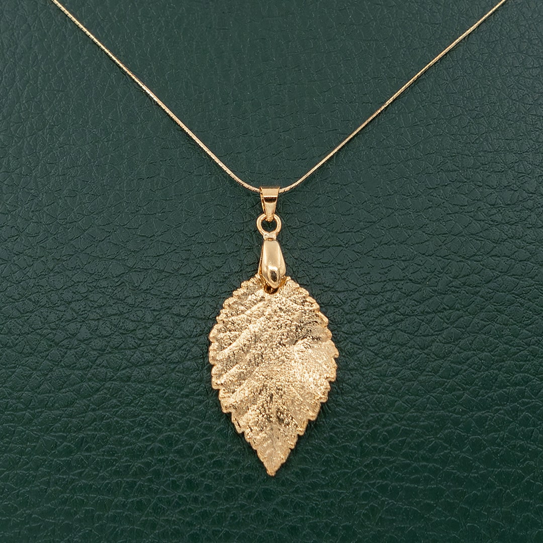 قیمت آویز برگ نارون روکش طلا زرد کد JL.JPG.03036