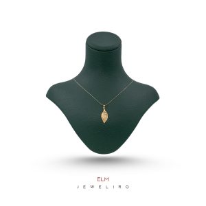 آویز برگ نارون روکش طلا زرد کد JL.JPG.03039