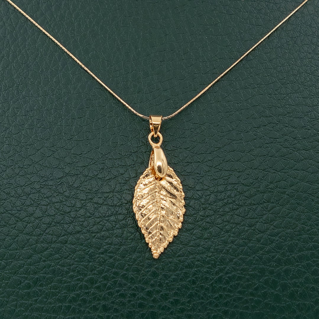 آویز برگ نارون روکش طلا زرد کد JL.JPG.03039