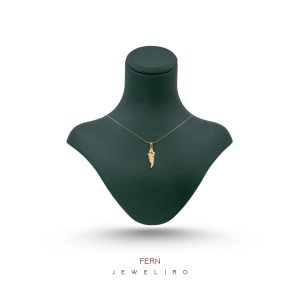 آویز برگ سرخس روکش طلا زرد کد JL.JPG.03042