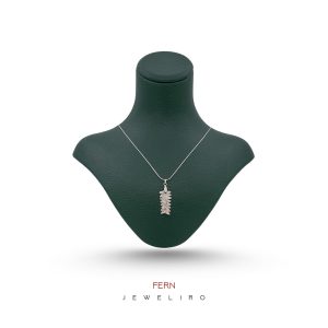 قیمت آویز گردنبند روکش رودیوم برگ سرخس طبیعی