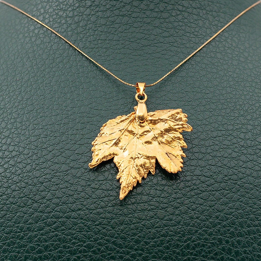 آویز برگ مو روکش طلا زرد کد JL.JPG.01042