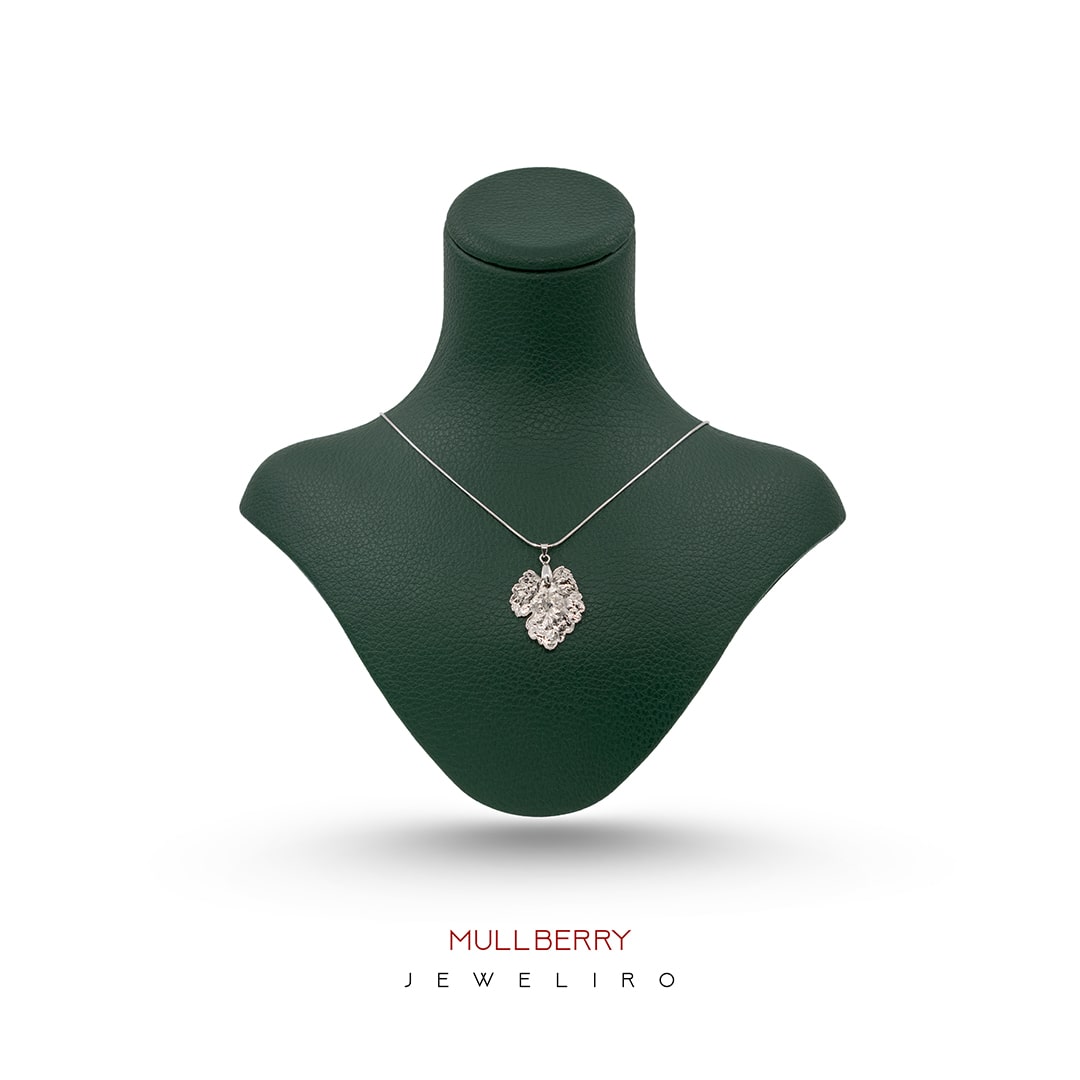 mullberry-rhodium-necklace-JL.JPW.03072-min خرید آویز گردنبند برگ توت روکش رودیوم