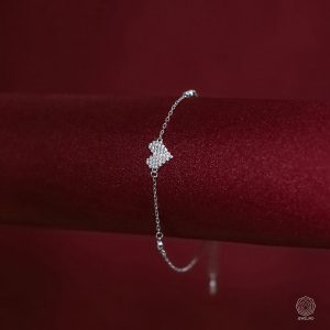 خرید دستبند نقره قلب پیکسل