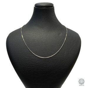 زنجیر نقره طرح ونیزی ایتالیایی آبکاری طلای سفید(رودیوم)